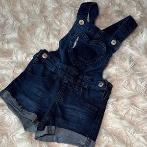 Girls Denim Heart Pocket Kids Overalls size 5